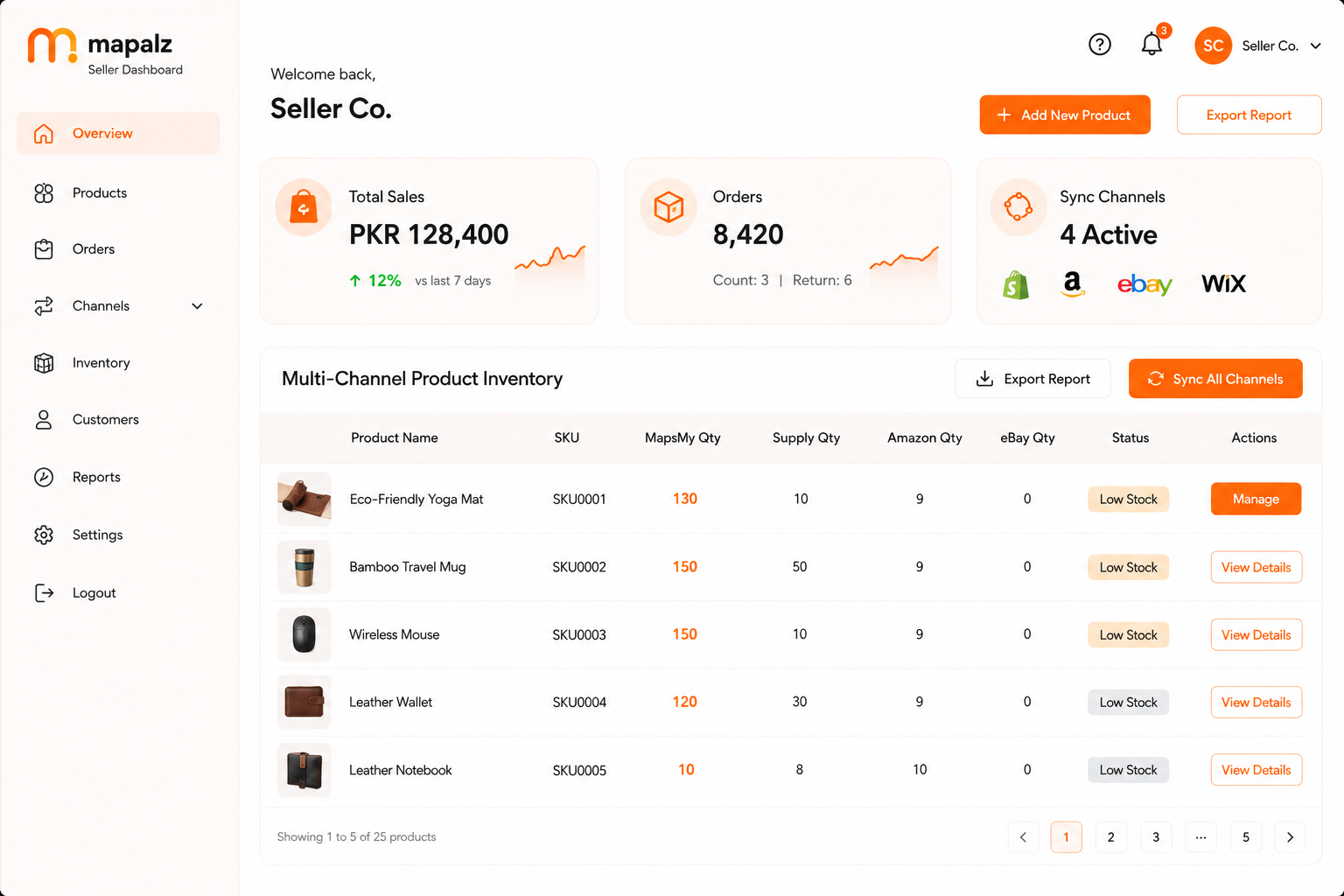 Seller & Retail UI Mockup